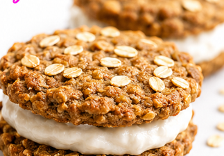 Oatmeal PupCream Pies on a plate